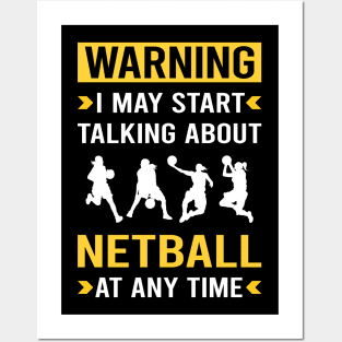 Warning Netball Posters and Art